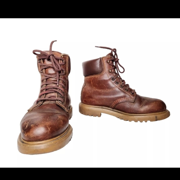 Vintage Red Wing Red Leather Lace Up Boots Insulated Work Chore Sturdy US 6.5-7